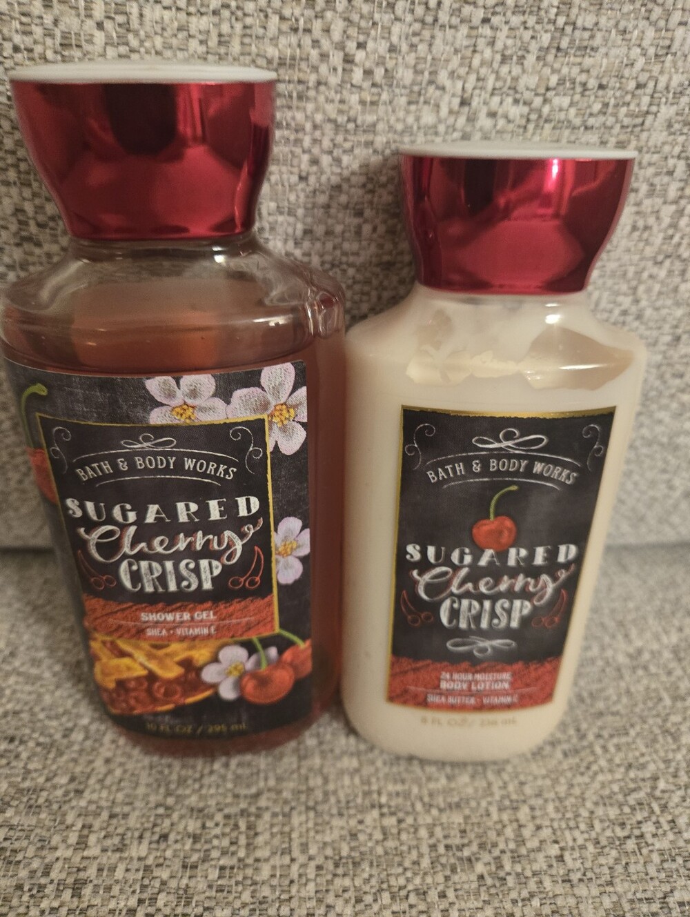 Bath & Body Works Sugared Cherry Crisp Shower Gel & Lotion - Red, Cream
